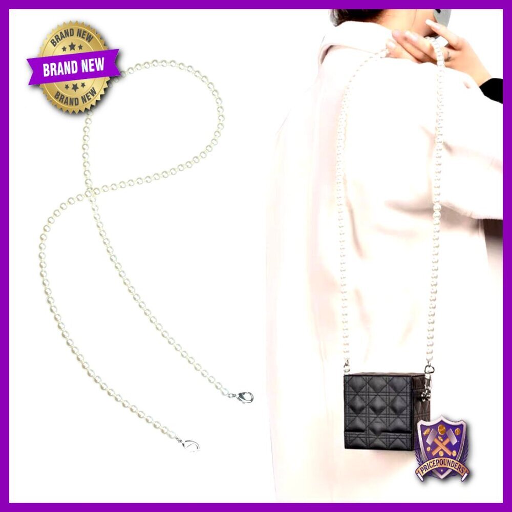 Pearl Beaded Shoulder Bag Strap Replacement Crossbody Elegant Chic Accessory - Picture 1 of 6